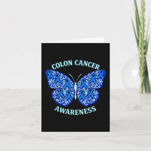 Colourectal Colon Cancer Awareness Blue Ribbon But Card