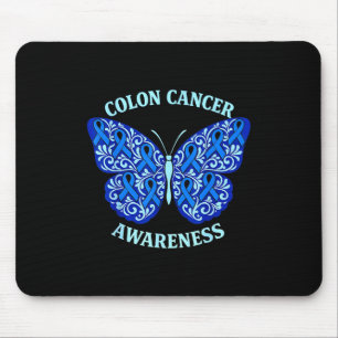 Colourectal Colon Cancer Awareness Blue Ribbon But Mouse Mat