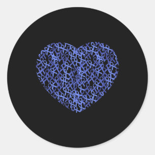 Colourectal Colon Cancer Awareness Blue Ribbon Classic Round Sticker
