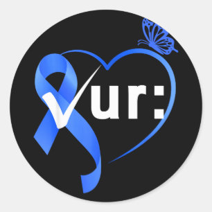 Colourectal colon cancer awareness month check classic round sticker