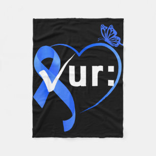 Colourectal colon cancer awareness month check fleece blanket