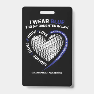 Colourectal Daughter In Law Colon Awareness ID Badge