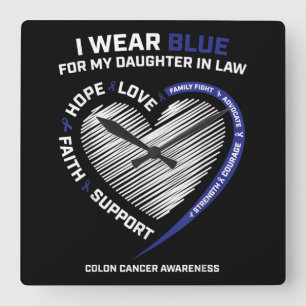 Colourectal Daughter In Law Colon Awareness Square Wall Clock