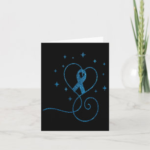 Colourectal Heart Blue Ribbon Colon Cancer Card