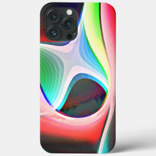 Coloured abstract shape of curved clippings overla iPhone 13 pro max case