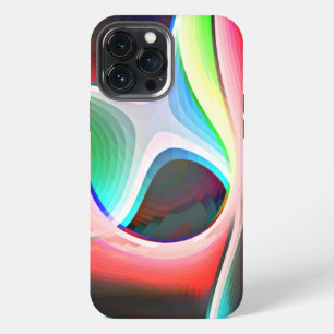 Coloured abstract shape of curved clippings overla iPhone 13 pro max case