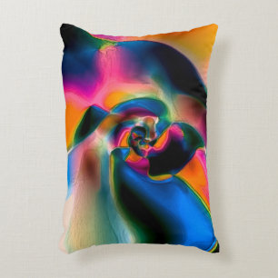 Coloured abstract twisted lines in light sculptur decorative cushion