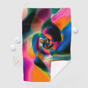 Coloured abstract twisted  lines in light sculptur golf towel