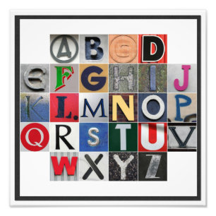 Coloured Alphabet Photo Print