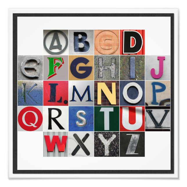 Coloured Alphabet Photo Print (Front)