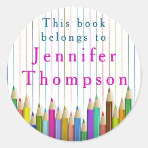 Coloured Art Pencil Sticker Back To School Custom