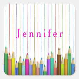 Coloured Art Pencils Custom Sticker Back To School