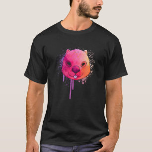 Coloured Artsy Wombat Rodent Animal T-Shirt