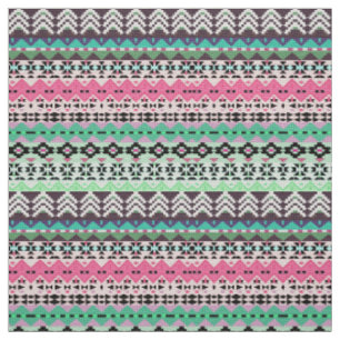 Coloured aztec patterns design fabric