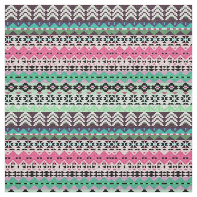 Coloured aztec patterns design fabric (Swatch)