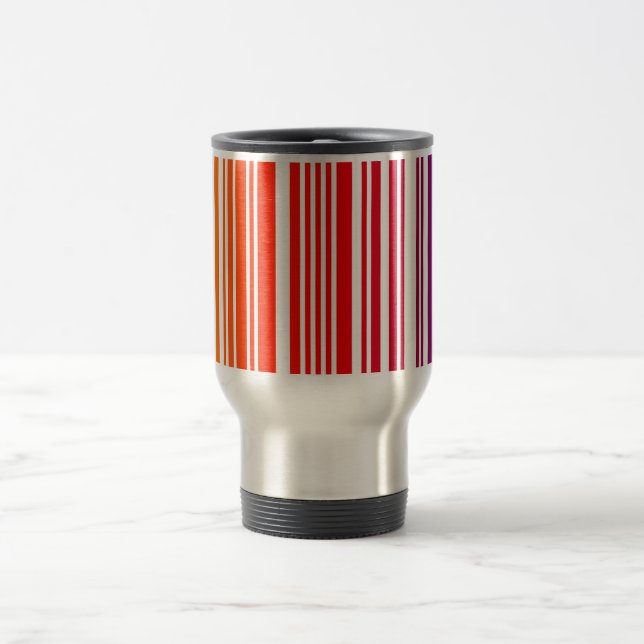 Coloured Barcode Aluminium Travel Mug (Center)