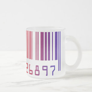 Coloured Barcode Frosted Glass Mug