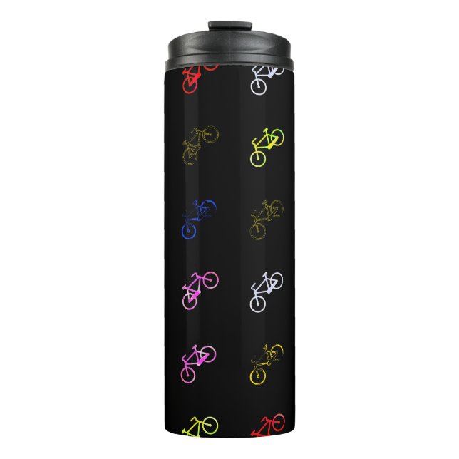 Coloured bicycles thermal tumbler (Front)