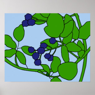 Coloured Blackberry Motif Poster