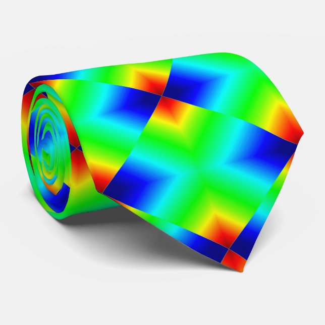 Coloured Blocks Glow In The Dark Multi Colour Tie (Rolled)