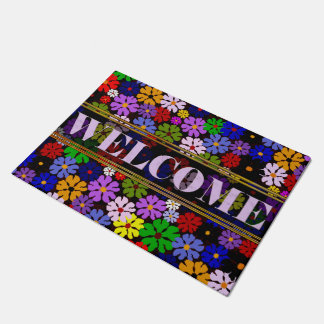 Coloured Blossoms Decorative Door Mat