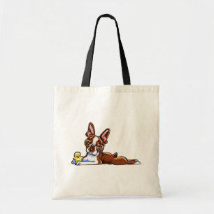 Coloured Boston Terrier Tote Bag
