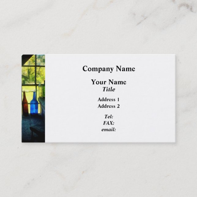 Coloured Bottles on Steps Business Card (Front)