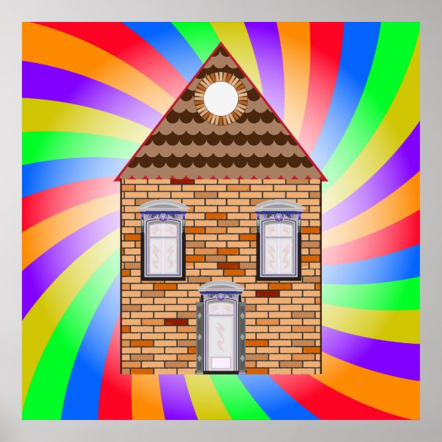 Coloured Brick House Poster (Front)