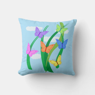 Coloured Butterflies and Sky Cushion
