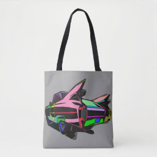 Coloured cadillac tote bag