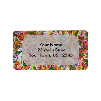 coloured Candy sprinkes Texture Template Label