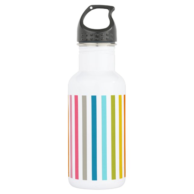 Coloured Candy Stripes 532 Ml Water Bottle (Front)