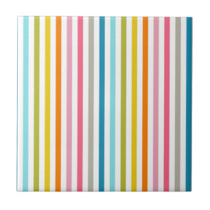Coloured Candy Stripes Tile