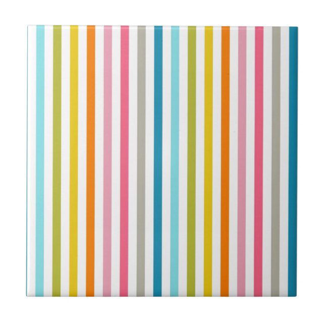 Coloured Candy Stripes Tile (Front)