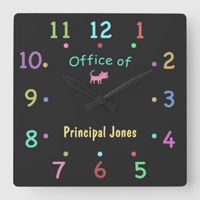 Coloured Chalk Custom Office Clock (Front)