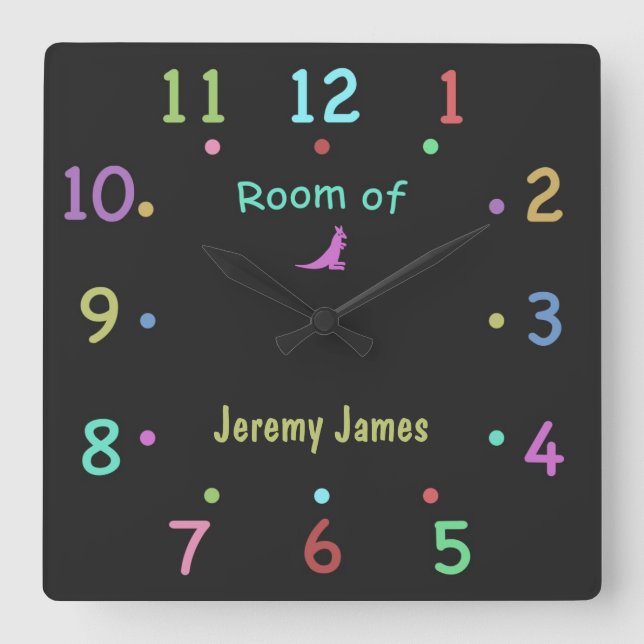 Coloured Chalk Custom Room Clock (Front)