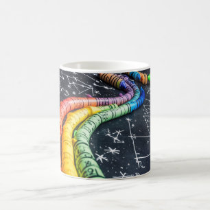 Coloured chalk on a blackboard depicts educational coffee mug