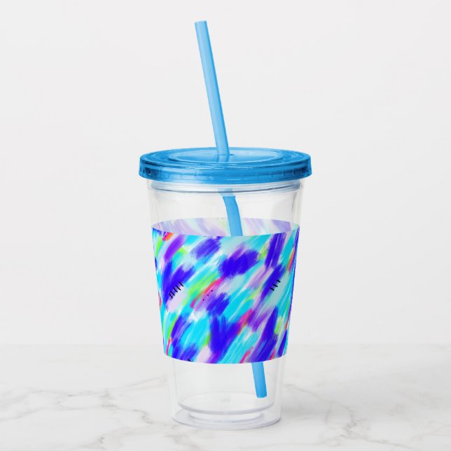Coloured Chaos Acrylic Tumbler (Left)