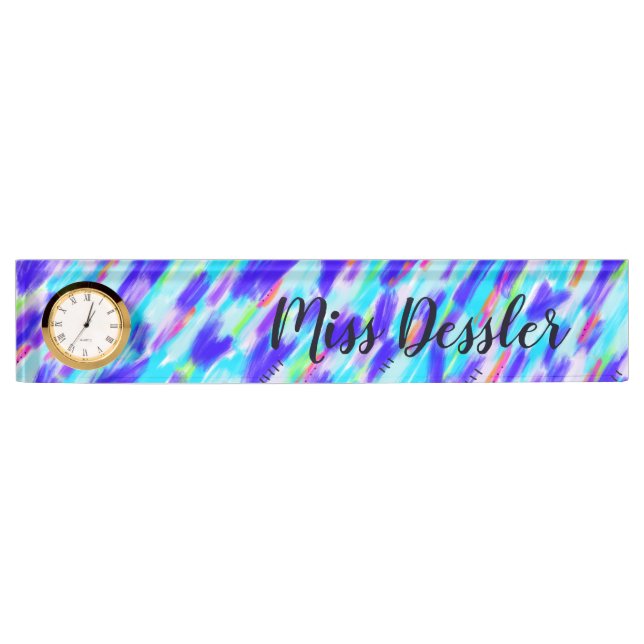 Coloured Chaos Desk Name Plate (Front)