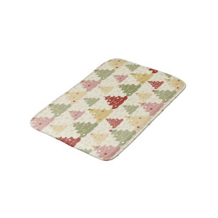 Coloured Christmas tree Bath Mat