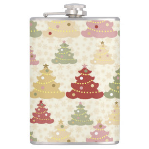 Coloured Christmas tree Hip Flask