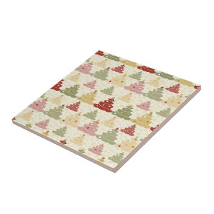 Coloured Christmas tree Tile