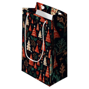 Coloured Christmas trees Small Gift Bag