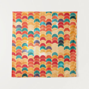 Coloured Circle: Grunge Seamless Pattern. Tapestry