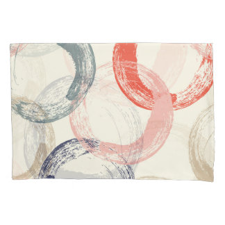 Coloured Circles Brush Texture Pattern Pillowcase