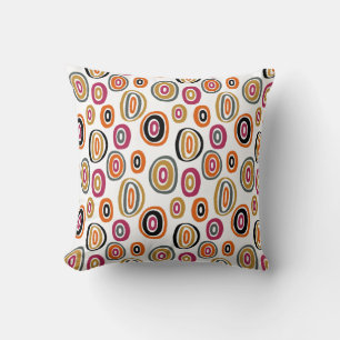 coloured circles, geometric abstract art cushion