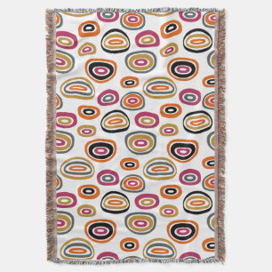 coloured circles, geometric abstract art throw blanket