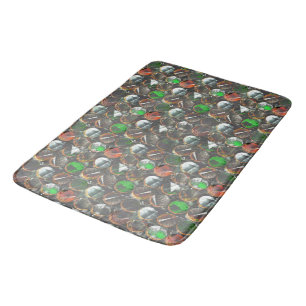 Coloured circles of dark texture bath mat