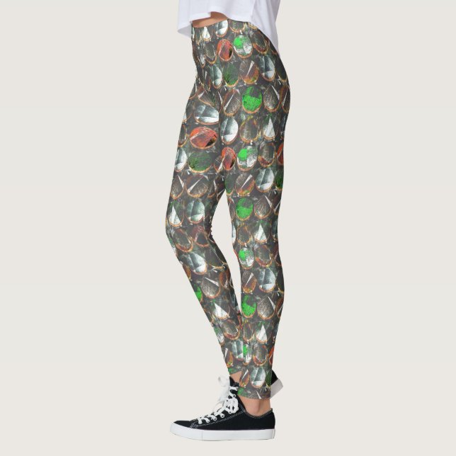 Coloured circles of dark texture leggings (Left)