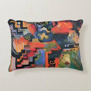 Coloured Composition by August Macke, Vintage Art Decorative Cushion